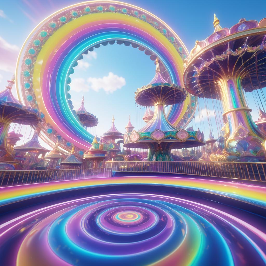 Vibrant Electric Opal Amusement Park