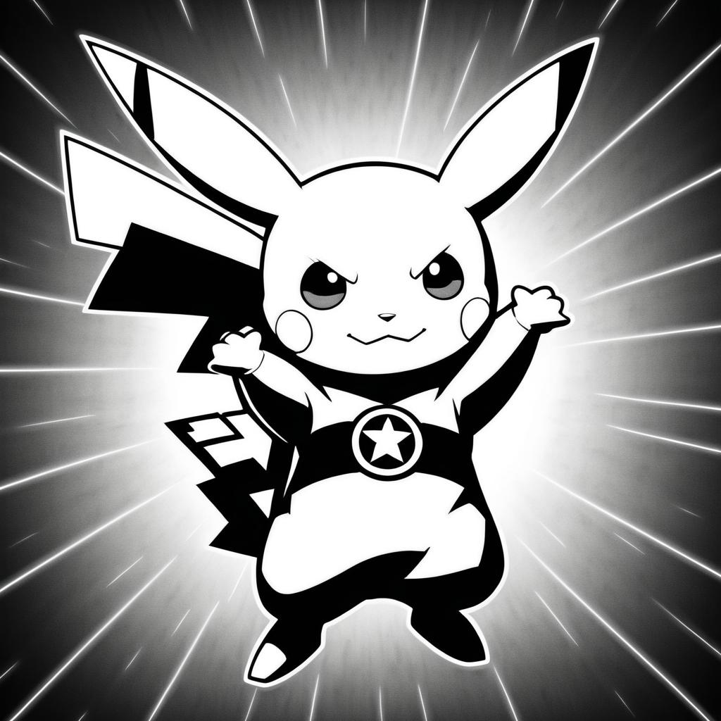 Pikachu as a Vintage Superhero Cartoon