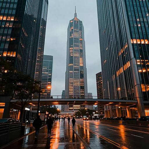 Futuristic Cityscape with Glowing Skyscrapers