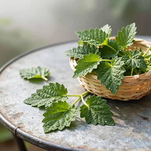 Muted Botanical Study of Chia Leaves