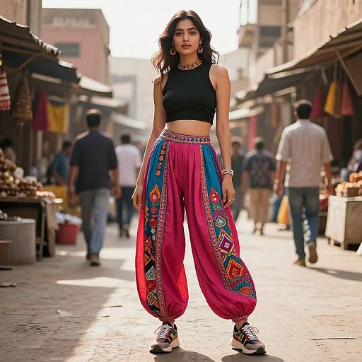 Modern Streetwear with Embroidered Churidars
