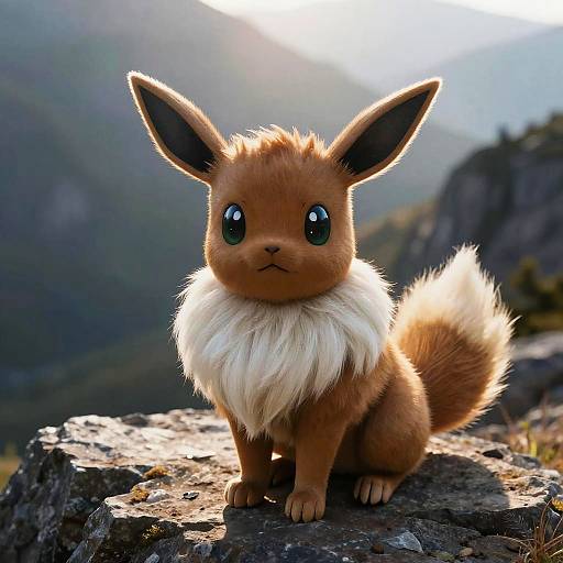 Feral Eevee on Misty Mountain Outcrop