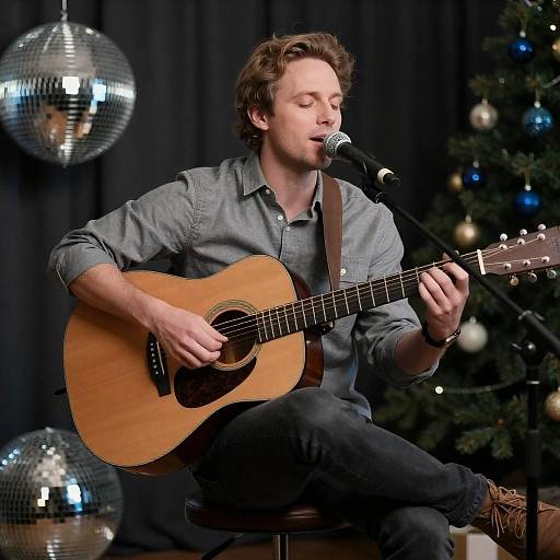 Acoustic Performance with Festive Background
