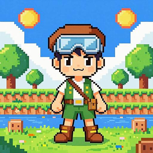 Retro 8-Bit Adventure Landscape