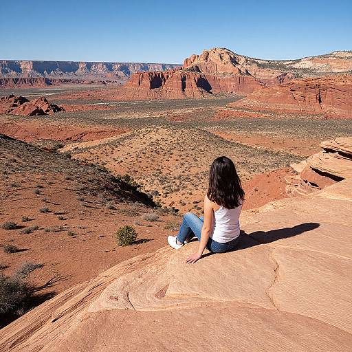 Woman Gazing Over White Pocket Desert
