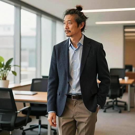 Messy Top Knot in Modern Office