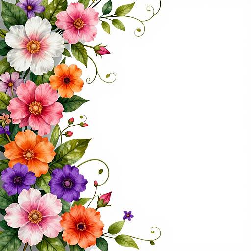 Floral Contrast with Minimalist Balance