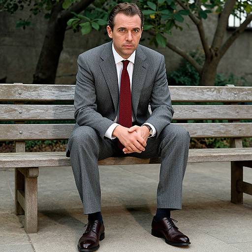 Confident Man in Pinstripe Suit
