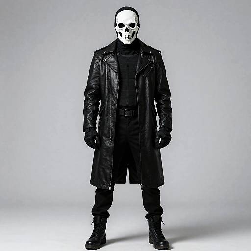 Skull Masked Solo in Leather Jacket