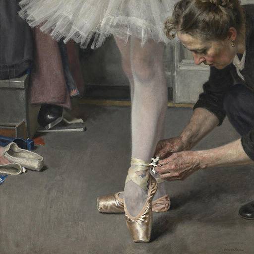 Degas Charcoal: Elderly Ballet Mistress Pinning