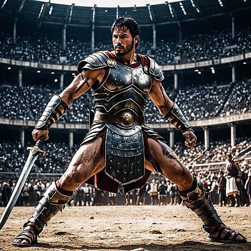 Determined Gladiator in Grand Arena