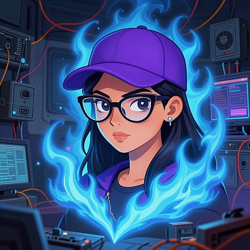 Hyderabadi Woman with Blue Fire Powers