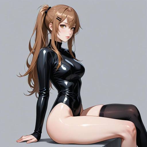 Blush Girl in Black Leotard Pose