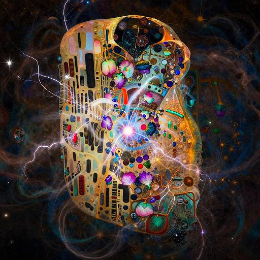 Nebular Synaptic Flowers with Electric Tendrils