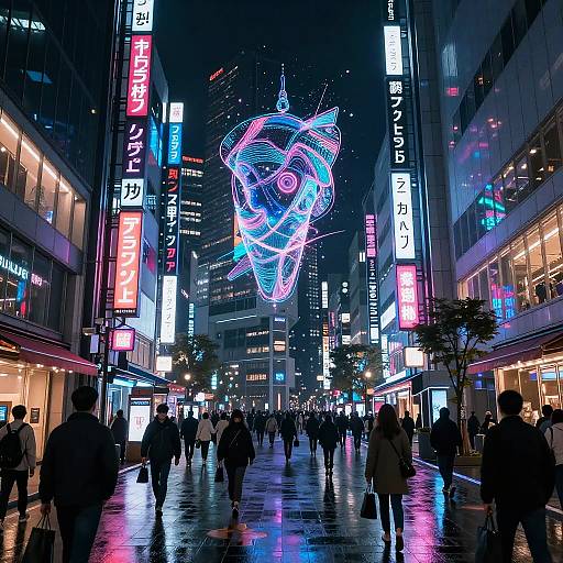 Futuristic Neon Tokyo Cityscape