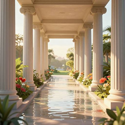 Dreamlike Classical Column Pathway