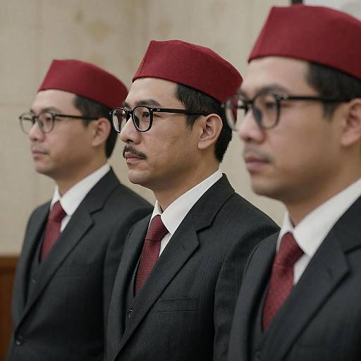 Stylish Trio in Pinstripe Suits