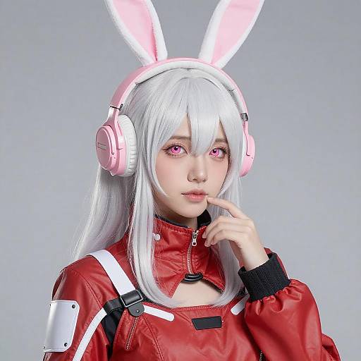 Cosplayer with Futuristic Bunny-ears