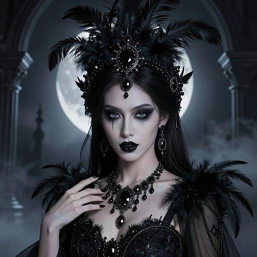 Gothic Maiden Necromancer Portrait Art