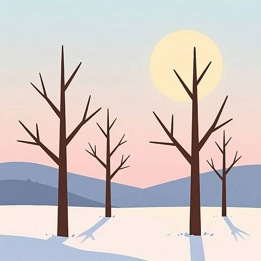 Minimalist Winter Trees Illustration