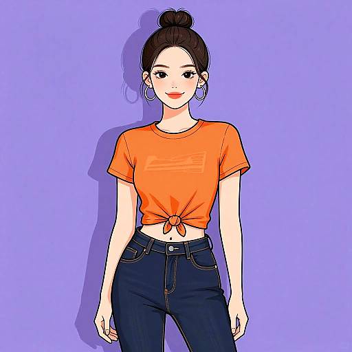 Smiling Woman in Casual Streetwear