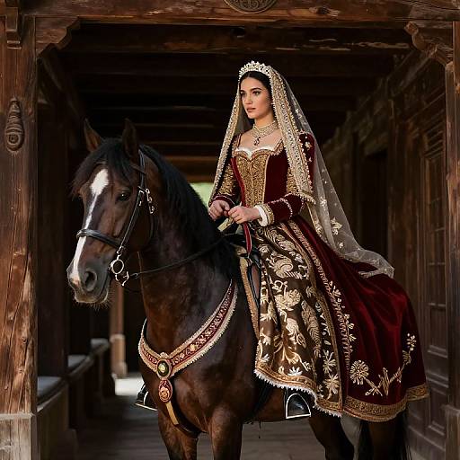 16th-Century Albanian Bride on Horse