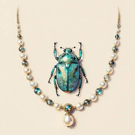 Jewel Beetle on Gemstone Necklace