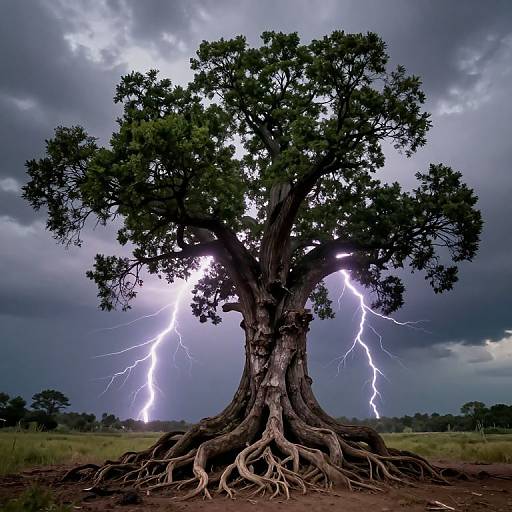 Ancient Tree Defies Lightning Strike