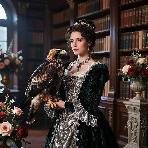Victorian Countess with Majestic Raptor