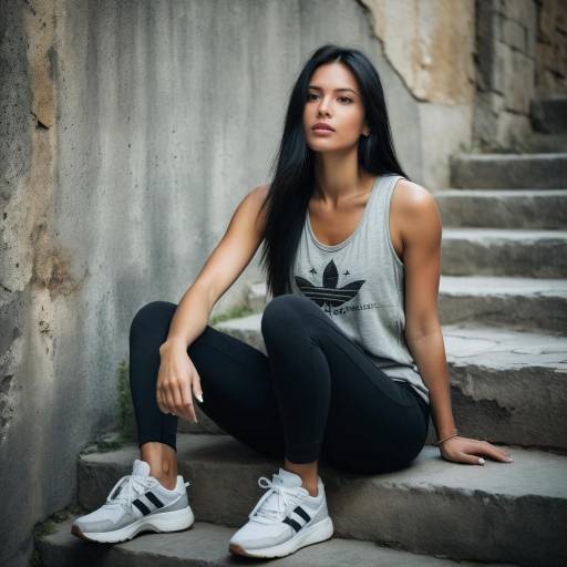 Young woman sitting on stone steps