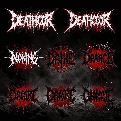 Digital artwork featuring six 