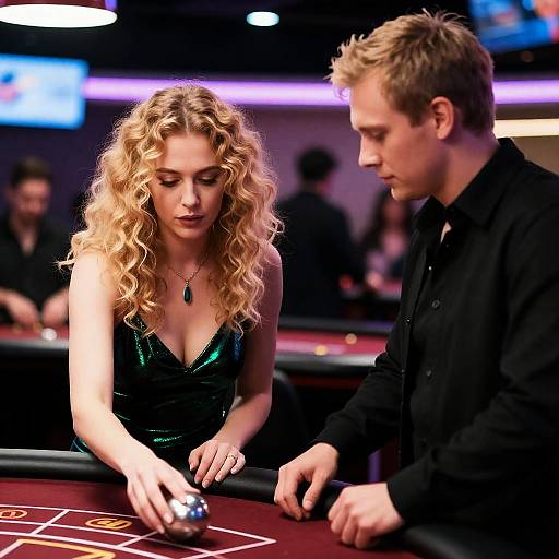 Casino Glamour: Focused Moments at Play