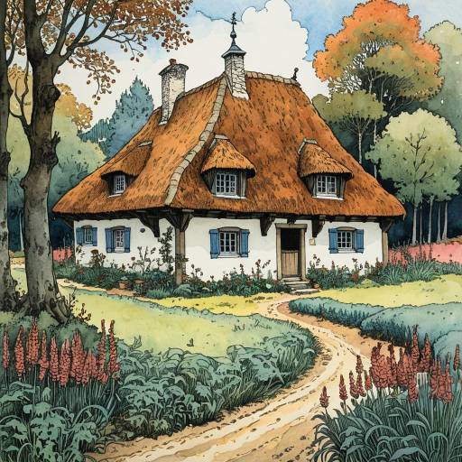 Cozy Dutch Flemish Cob Cottage in Autumn