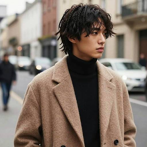 Men's Braided Bangs in Urban Editorial