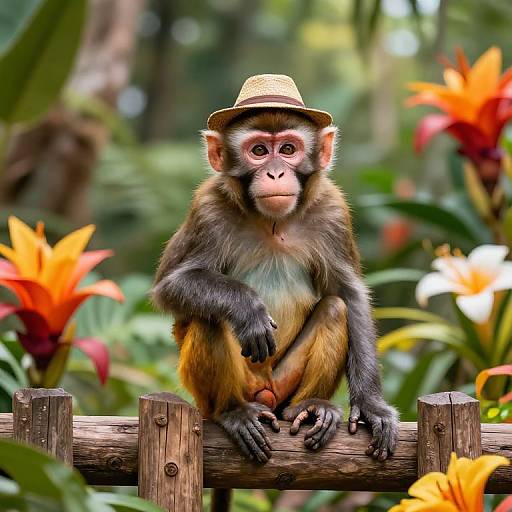 Toothless Monkey on Vintage Fence