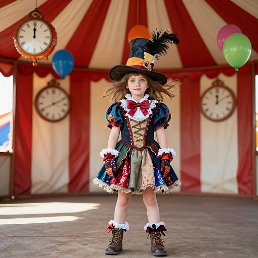 Whimsical Mad Hatter Girl in Carnival