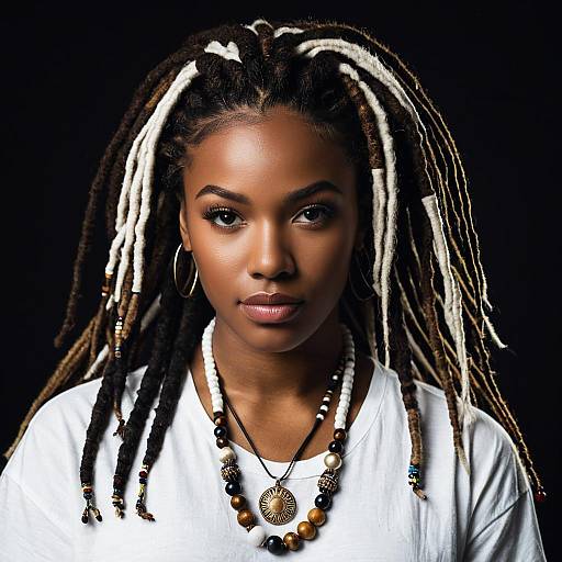 Portrait of a Young Woman with Dreadlocks