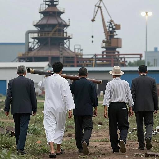 Men in Industrial Area: A Unique Perspective