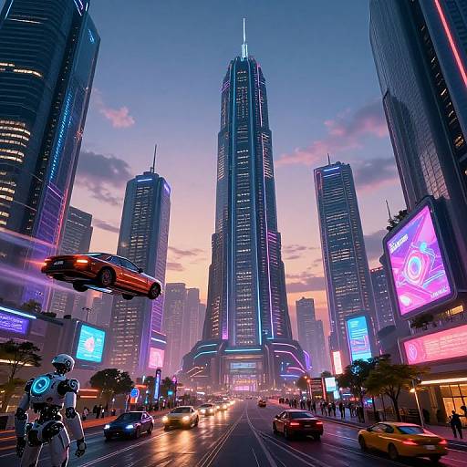 2140 Cyberpunk Futuristic Cityscape