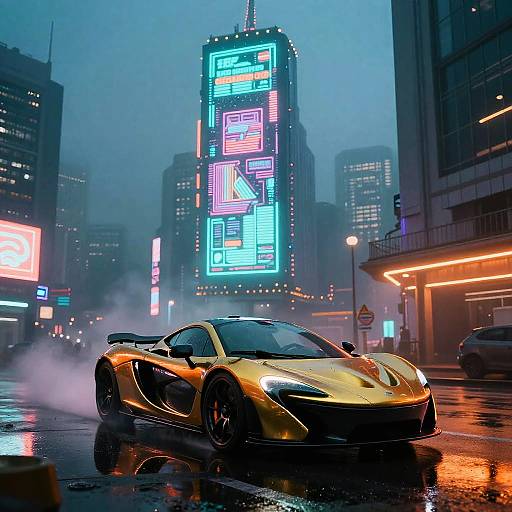 Sunken Neon Cyberpunk Harbor at Twilight