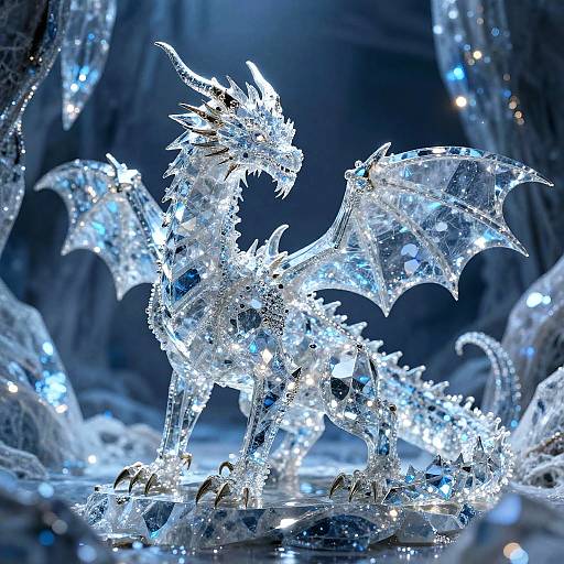 Crystal Dragon in Icy Cave