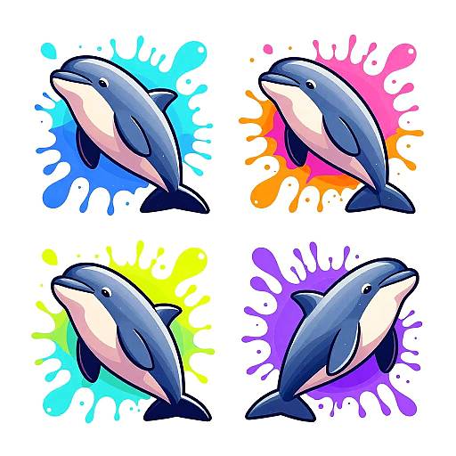 Neon Narwhal Graffiti Vector Art