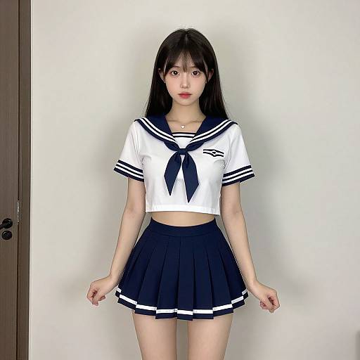 Woman in Sailor Outfit Pose