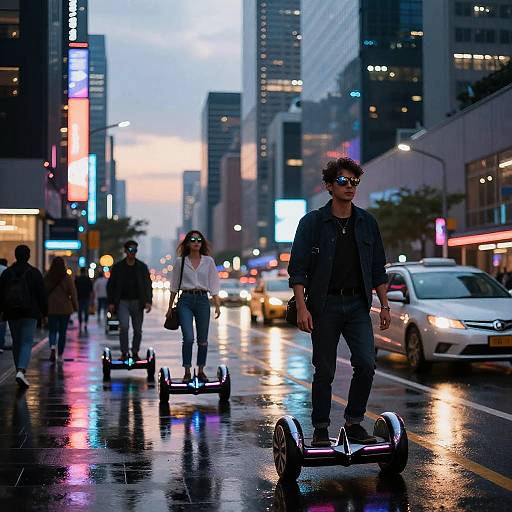 Futuristic Cityscape at Neon Dusk