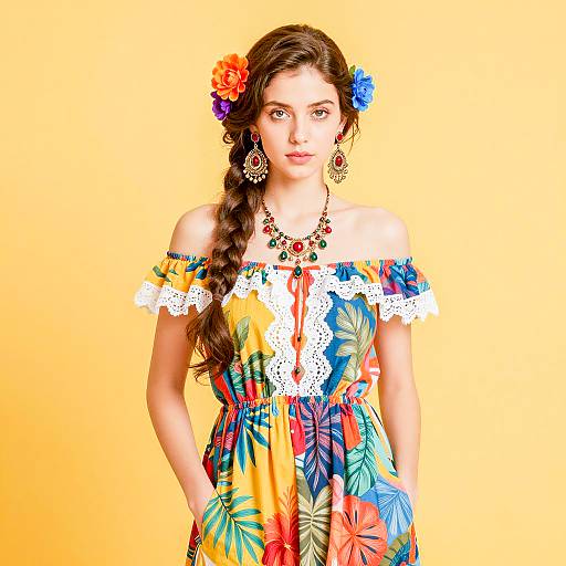 Colorful Portrait of a Young Woman