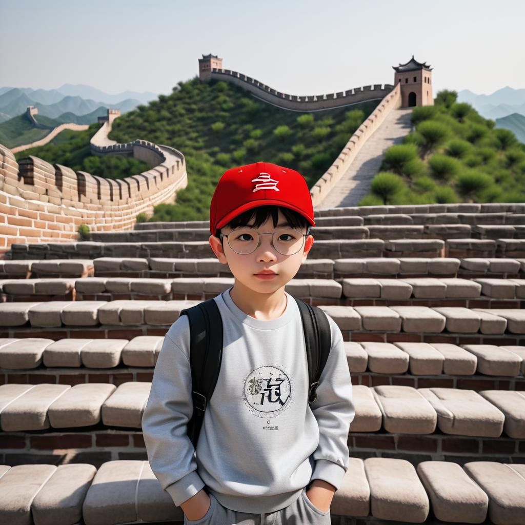 Freckled Boy at the Great Wall