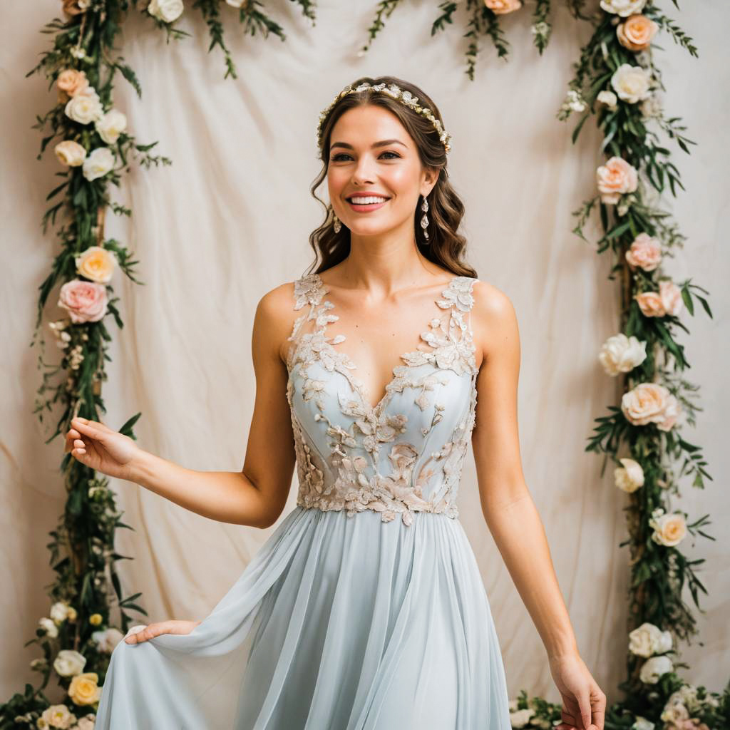 Joyful Bridesmaid in Bridal Fashion Shoot