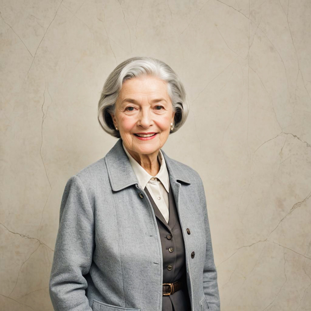 Vintage Portrait of Smiling Elderly Lady