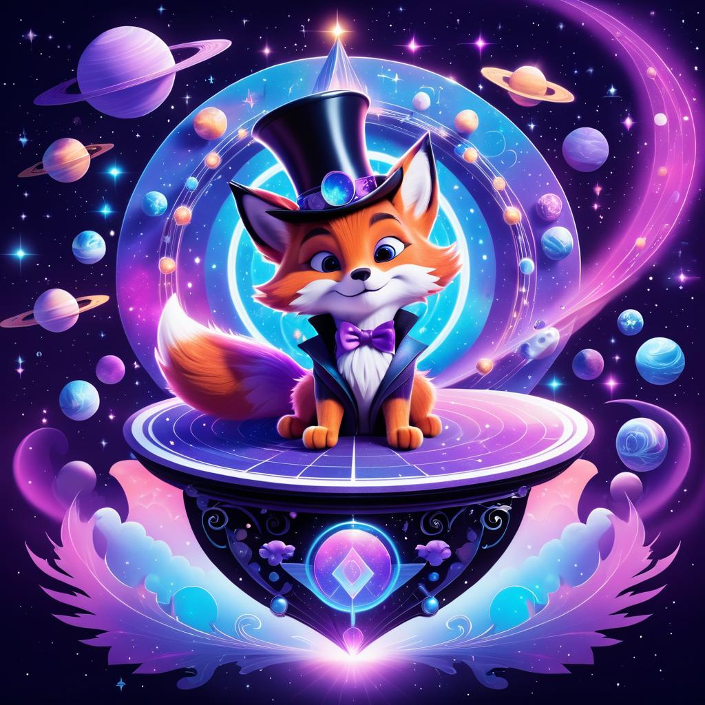 Mischievous Fox on Cosmic Throne