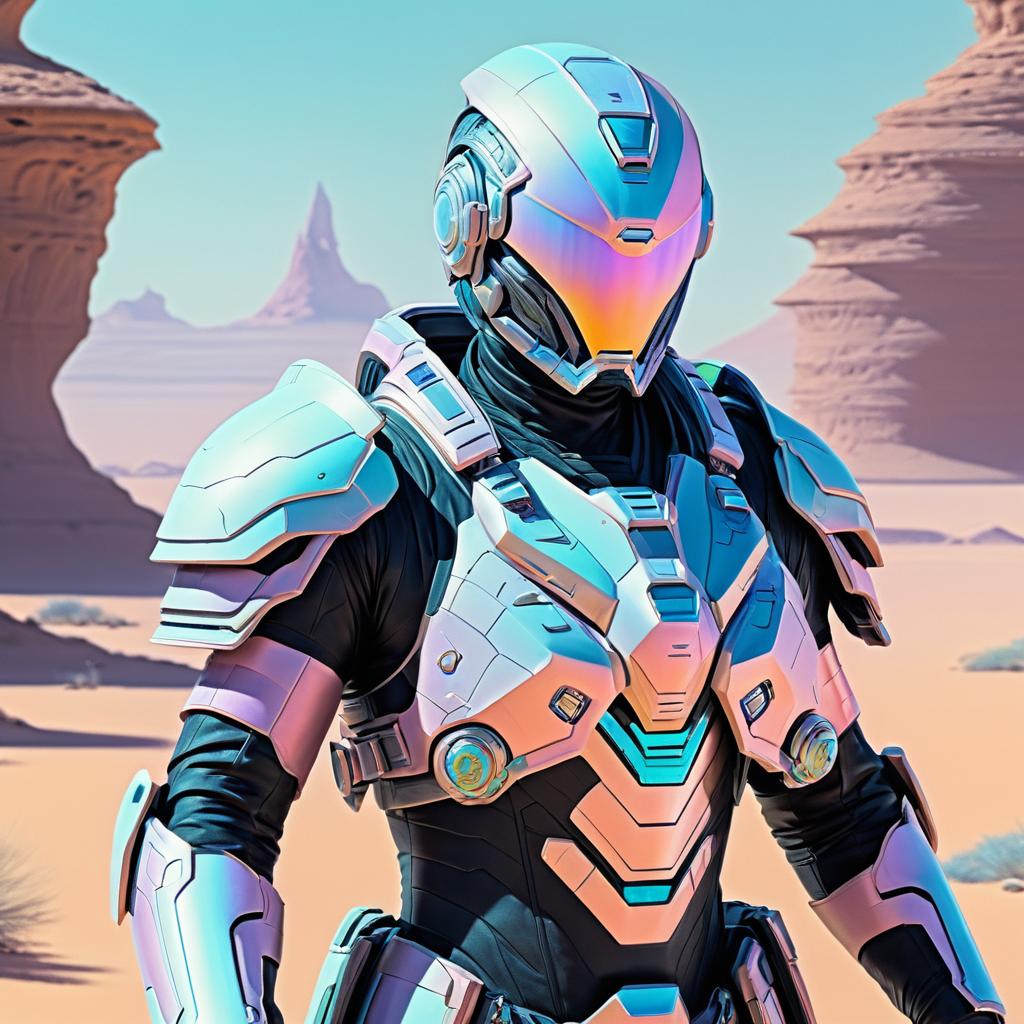 Futuristic Warrior Portrait in Alien Realm